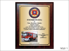Dyplom drewniany złożony - podziękowanie od strażaków za wsparcie