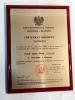 Dyplom drewniany lakierowany - Certyfikat