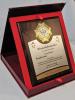 Dyplom drewniany złożony - podziękowanie z odznaką dla strażaka