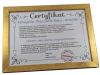 Certyfikat Najlepszego Dziadka w drewnianej złotej ramie